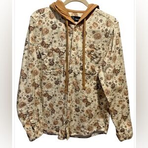 Men’s Hooded Long Sleeve Button-Down Shirt size M– Original Use Unisex